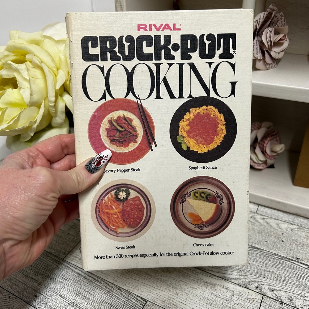 Rival Crock-Pot Cooking 1975 Spiral Hardcover Cookbook Vintage Slow Cooker Recip